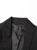 Fongt Trend Top 2024 Autumn New See-Through Sexy Mesh Stitching Lapel Suit Jacket Female-Outfit