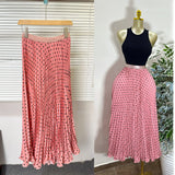 Fongt Fashion Folding Wave Half-Dress French Sweet High-Waisted A-Shaped Skirt Mid-Long Folds Skirt