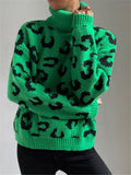 Fongt And Winter New High-Necked Knitted Leopard Sweater