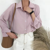 New Arrival Women Oversized Chiffon Blouse Batwing Sleeve Button Up White Shirt Casual Office Lady Elegance Tops