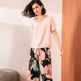 Cartoon Crane Printed Ladies Pajamas