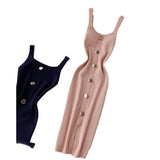 Fongt Dress 2025 New Summer Temperament Square Collar Slim Thin Buckle Sleeveless Vest Open Bottom Skirt