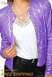 Fashion Ultrashort Sequins Jacket Women Small Coat Spring Autumn Thin Cardigan Top Lady Streetwear Outerwear Casual