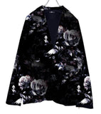 Fongt Women's Suit Collar Button Pocket Fashion Floral Print A Buckle Small Suit