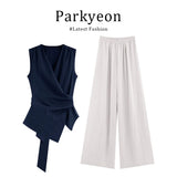 Fongt Price Korean High-End Wearing Strap Design Sense V Collar Sleeveless Vest Straight Slack Suit Women