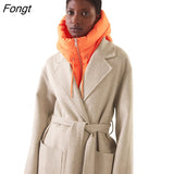 Cotton Padded Hooded Mock Neck Vest Women Fashion Versatile Clothing Accessories Zipper Sleeveless Jackets