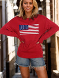 Fongt 2025 New Hot-Selling Flag Easter Independence Day Fashion Sweater Woman