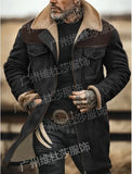 Fongt Autumn And Winter Men's Coat Velvet Jacket Multi-Pocket Zipper Coat