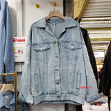 Streetwear Fashion Sequins Patch Design Holes Denim