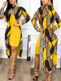 New Women's Wear 2023 Fashion Split Printing 2-Piece Set-Outfit