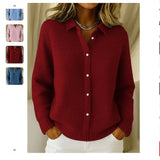 Fongt Button Knitted Sweater Cardigan Jacket Autumn And Winter New Solid Color Casual Fashion Women's Clothing
