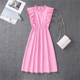 Butterfly Sleeve Ruffles Medium Long Vacation