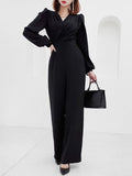 Fongt Version Of The V-Necked Temperament Jumpsuit Women's Fashion Waist Thin Professional Jumpsuit