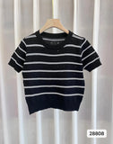 Fongt T-Shirt Knitted Loose Outer Wear Women's Summer New Ocean Gas Short-Term Age-Down Round-Neck Short-Sleeved Korean Version Of The