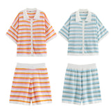 Fongt Women's INS Burst Wool Knitted Collar Shorts Set Fashion Temperament