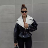 Fongt Autumn And Winter New Short-Term Collar Fashion Korean Version Of Women's Long-Sleeved Pure Color Coat