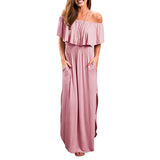 Fongt Spring And Summer EBAY Explosion Lotus Leaf Side Shoulder Long Bag Long Dress