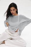 Fongt Spring And Summer New Hollow Sweater Women Wind Soft Loose Knitted Long-Sleeved Clothing Hot