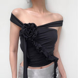 Fongt New Women's Spice Girl Design Sense Three-Dimensional Flowers Wear More Slim And Versatile Back