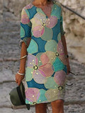 Elegant Floral Print Dress 703-1-Outfit