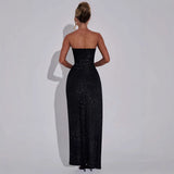 Fongt 2025 New Style Temperament Sexy Body-Gender Flashy Twilight Open Skirt Dress Woman