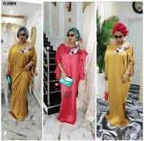 2019 African Dresses for Women Plus Size Boubou Africain Dashik Bow African Clothes New Flowers Robe Africa Dress Outfit