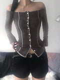Fongt Style Anti-Car Repair Knitwear 2025 Autumn Collar New T-Shirt Solid Long-Sleeved Top