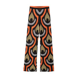 Spring Jacquard Knitted High-Forked Skirt Bright Silk Jacquard Knitted Trousers Set-Outfit