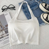 Camisole With Build-in Bras Girls Padded Tank Crop Top Summer Chic Women Soft Stretchy Cami Sleeveless Tees-Outfit