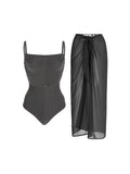Fongt New Swimwear 2-Piece Set Vacation Bikini Beach Sexy Bikini One-Piece Conservative Swimsuit