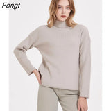 New Knitted Sweater Women Classic Basic Casual Solid Turtleneck Pullover Femme Autumn Winter 2022