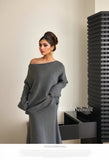 Fongt Elegant Knitted Suit Women's Shoulder Sweater Tops In Autumn And Winter 2025