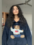Fongt New Women's Autumn And Winter Lead Cute Bear Pattern Lamb Plush Jacket Jacket Woman