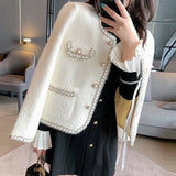 Fongt And Winter 2025 Short Scented Sleeker New Marinade Fashion Famous Jacket Temperament Knitted Sweater Top