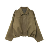 Fongt New Fashion Temperament Imitation Leather Effect Bomber Jacket 4344655