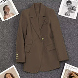 Fongt Spring And Autumn New Coffee Color Suit Coat Female A Button Casual Temperament Small Spring Suit Tide-Outfit