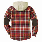 Fongt Men's Autumn And Winter Plaid Hooded Hooded Shirt Plus Plus Thick Jacket