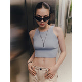 Fongt Vest Women 2025 Summer Solid Color Repair Thread Inside The Top Wearing Short Y2K Vest