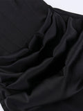 Satin Bandeau Splice Slim Maxi Dress with Corset