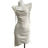 Fongt Pure Collared Collared Sling Dress Woman's New Waist Temperament Design Small Babes Skirt
