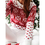 Fongt 2025 New Wish Sweater Women's Christmas Snowflake Long-Sleeved Bottom Needle Sweater