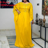Summer Dress 2022 VONDA Vintage Lace Patchwork Party Long Maxi Dress Beach Sundress Ruffled Vestido Kaftan Robe