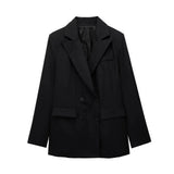 New Women's Double-Breasted Suit Jacket Straight Trousers 8194394 8003394-Outfit
