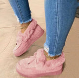 New Winter Ankle Boots Cow Suede Leather Snow Boots Plush Natural Fur Warm Slip-on Ladies Shoes Flats Plus Size