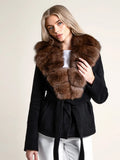 Fongt Temperament In Autumn And Winter 2025, The Female Collar Wool Woolen Coat