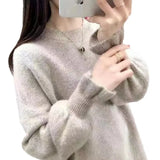 Fongt Sleeve Sweater Female Cocoon New Style Korean Version Foreign Style Versatile Languid Lazy Wind Wears Knit Bottom Unlined Upper Garment Versatile-Outfit