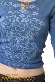 Women Vintage T-shirts y2k Clothes 2023 Harajuku Crop Top T-shirt Graphic Gothic Grunge Long Sleeve Top Fall Winter