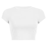 Fongt Women's Summer Solid Color Multi-Color Short Fashion T-Shirt Acceptable With A
