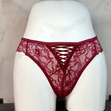 Fongt Strapped Bow Lace Thong Sexy Thong Cotton Crotch Low-Rise Lady T-Shirt Trousers