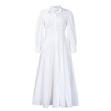 Fongt Women's Elegant Long-Sleeved Shirt Dress In Fashion And Long African Dress